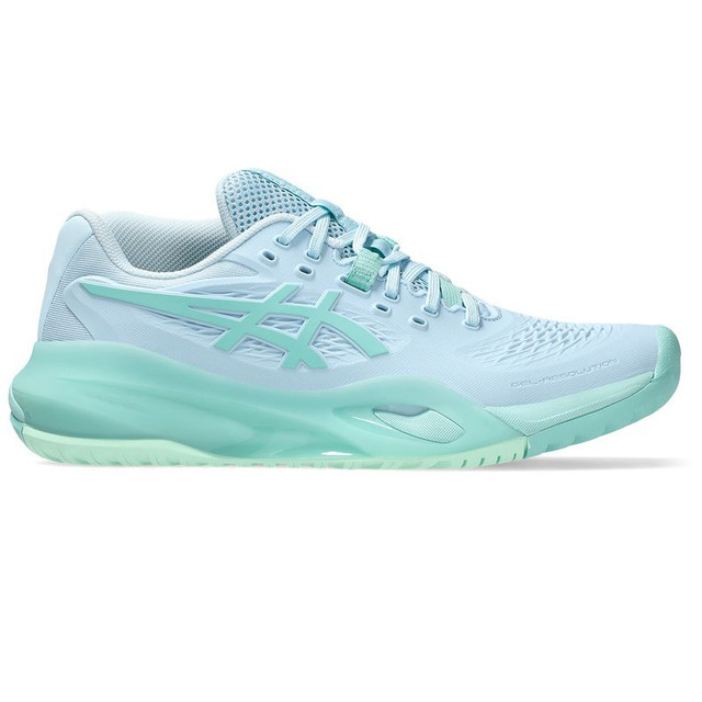 Asics Gel Resolution X Womens Tennis Shoe - Light Blue/Oasis Green