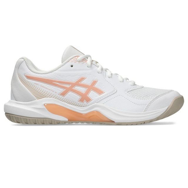 Asics Gel Dedicate 9 Womens Wide (D) Tennis Shoe - White/Cantalope
