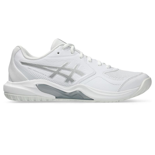 Asics Gel Dedicate 9 Womens Wide (D) Tennis Shoe - White/Pure Silver