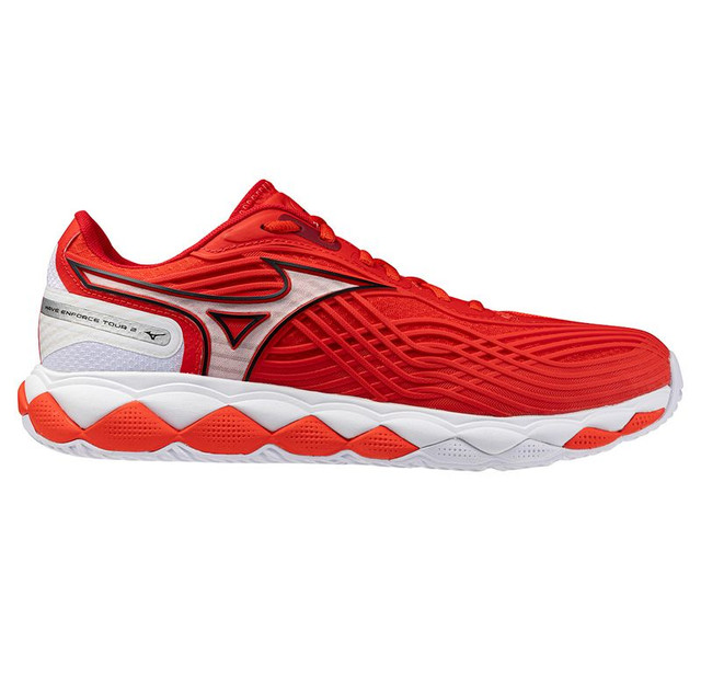 Mizuno Wave Enforce Tour 2 Mens Tennis Shoe - Fiery Red/White