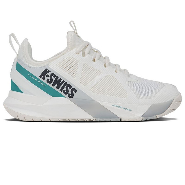 K Swiss K Frame Speed Womens Tennis Shoe - Blanc deBlanc/Glacier Gray/Baltic