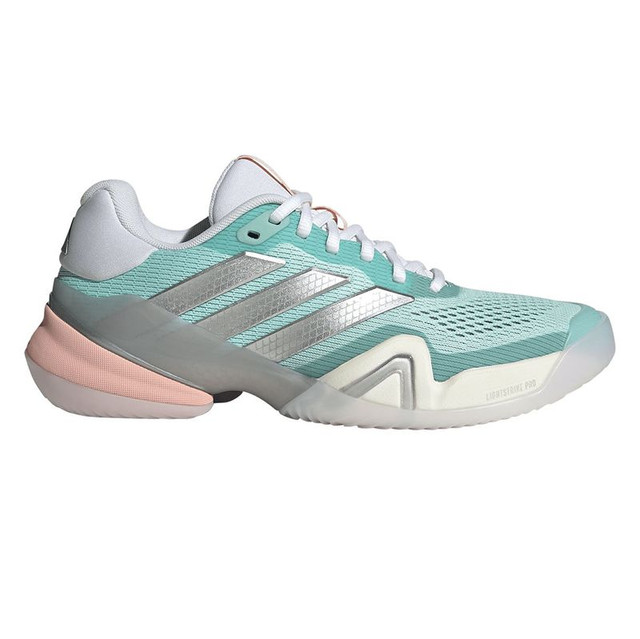adidas Barricade 14 Womens Tennis Shoe - Semi Flash Aqua/Silver Metallic/Blush Pink