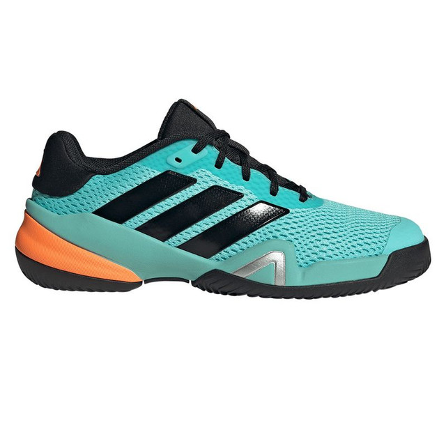 adidas Barricade Junior Tennis Shoe - Flash Aqua/Core Black/Lucid Orange - Final Sale