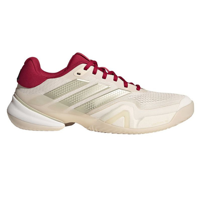 adidas Barricade 14 Mens Tennis Shoe - Chalk White/Ice Gold Metallic/Victory Red - Final Sale