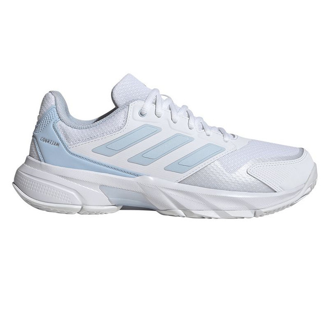 adidas CourtJam Control 3 Womens Tennis Shoe - White/Crystal White/Silver Metallic