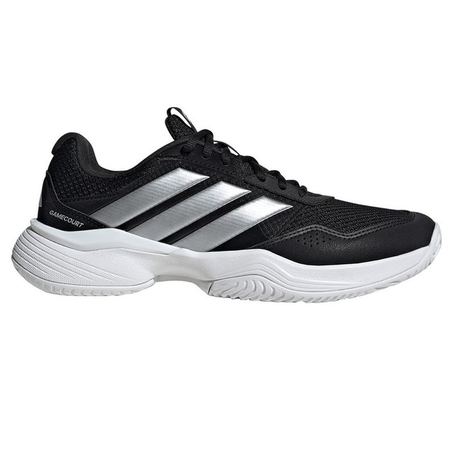adidas Gamecourt 3 Womens Tennis Shoe - Black/Silver/White