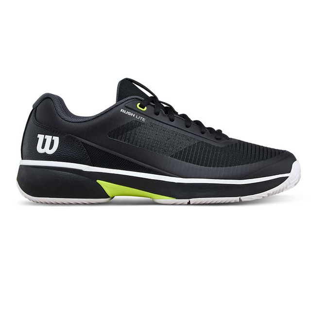 Wilson Rush Lite 5 Mens Clay Tennis Shoe - Black/White/Safety Yellow
