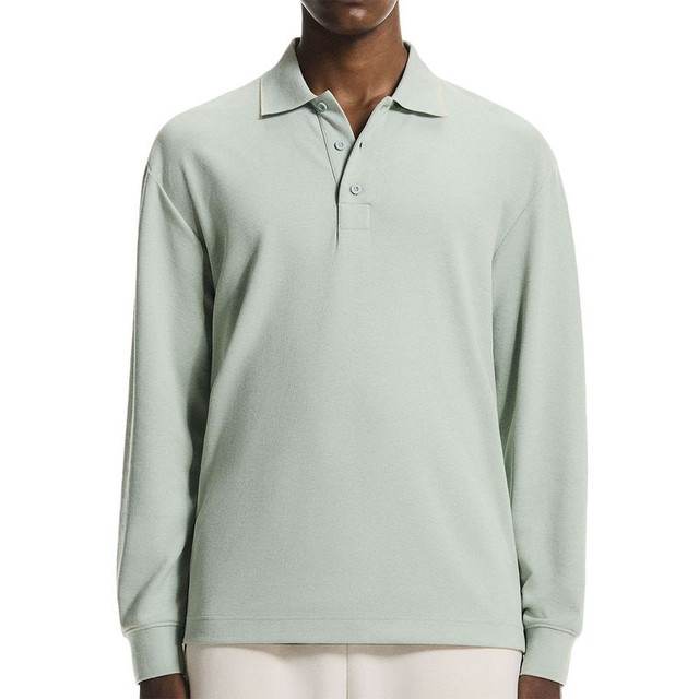 On Courtside Long Sleeve Polo - Mineral/Tide