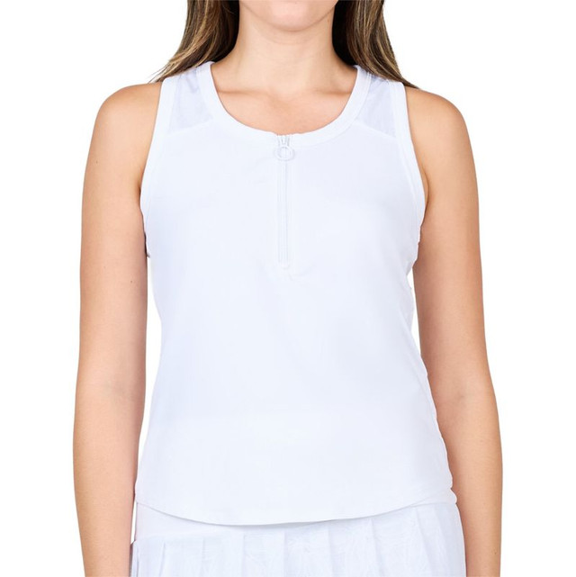 Sofibella White Lotus Racerback Tank Top - White