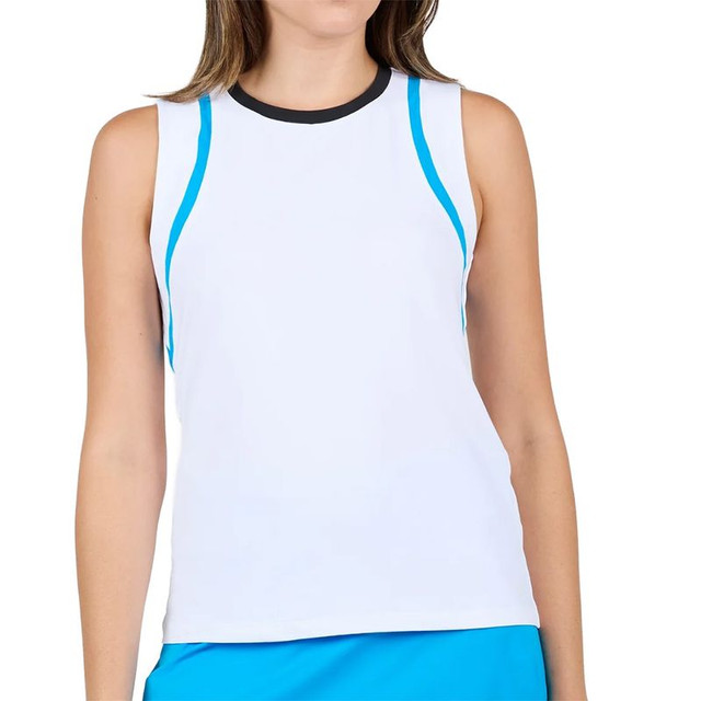 Sofibella Electric Blue Sleeveless Tank Top - White