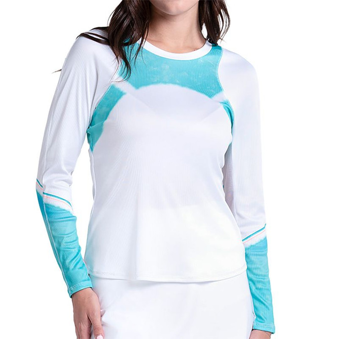 Lucky in Love Making Waves Sun Beat Long Sleeve Top - White