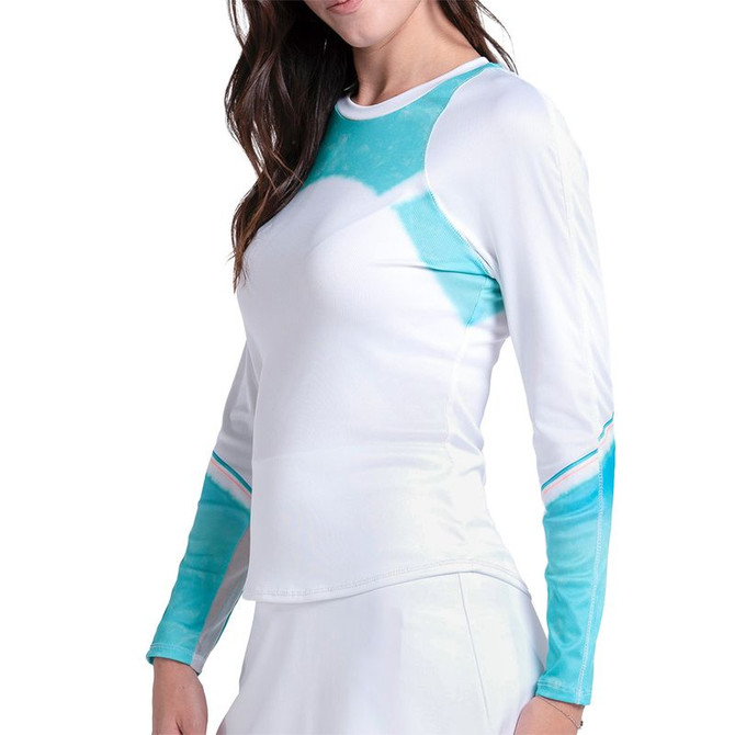 Lucky in Love Making Waves Sun Beat Long Sleeve Top - White