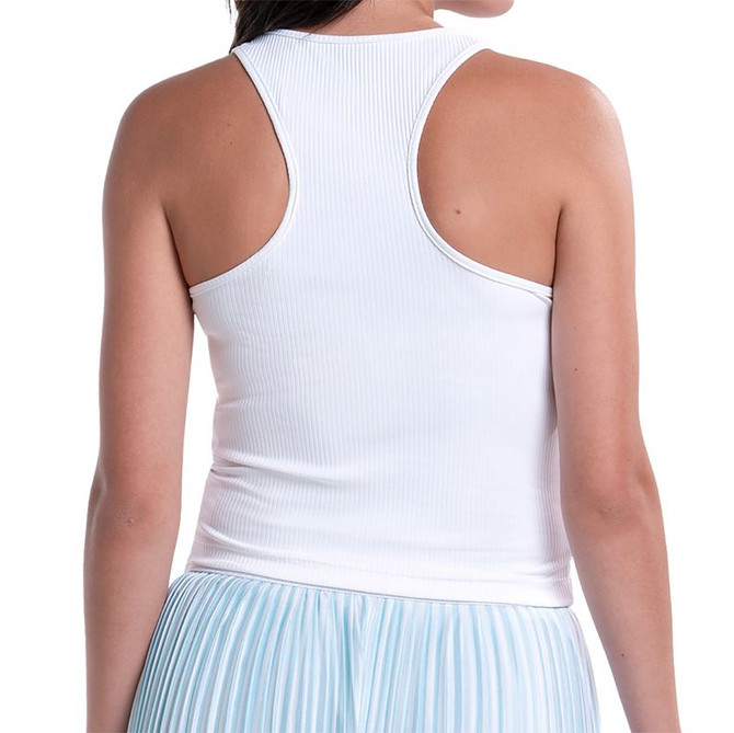 Lucky in Love Riviera Breeze Racer Rib Tank Top - White
