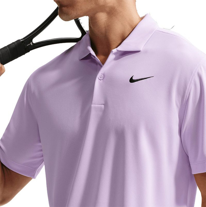 Nike Court Dri Fit Solid Polo Shirt - Violet Mist/Black
