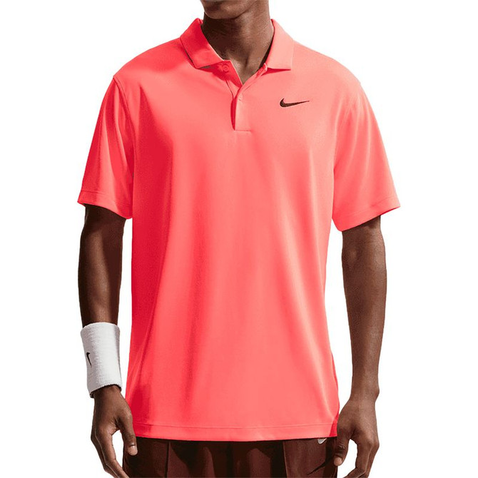 Nike Court Dri FIT Solid Polo Shirt - Hot Lava/Black