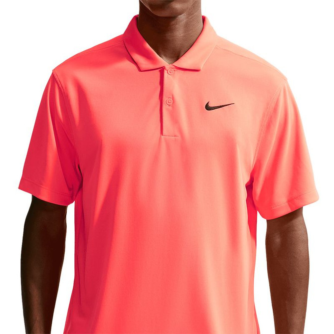 Nike Court Dri FIT Solid Polo Shirt - Hot Lava/Black