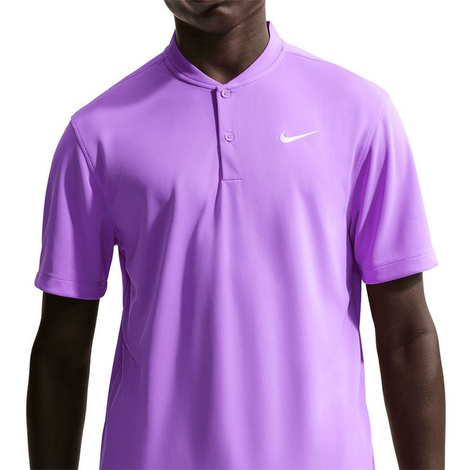 Nike Court Dri Fit Blade Solid Polo Shirt - Bright Violet/White