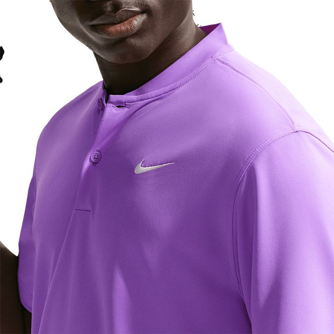 Nike Court Dri Fit Blade Solid Polo Shirt - Bright Violet/White