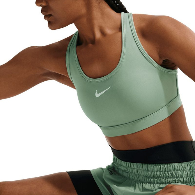 Nike Swoosh Medium Support Bra - Steam Green/White