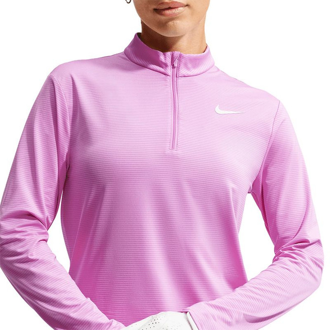 Nike Victory 1/2 Zip Long Sleeve Top - Light Magenta/White