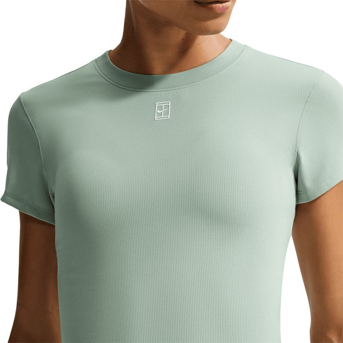 Nike Court Advantage Short Sleeve Top - Steam Green/White