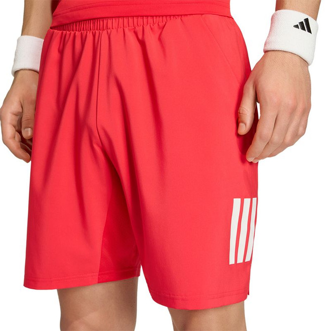adidas Club 7 inch 3 Stripe Short - Pure Ruby