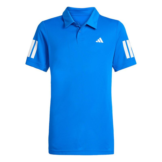 adidas Boys Club 3 Stripe Polo - Glory Blue