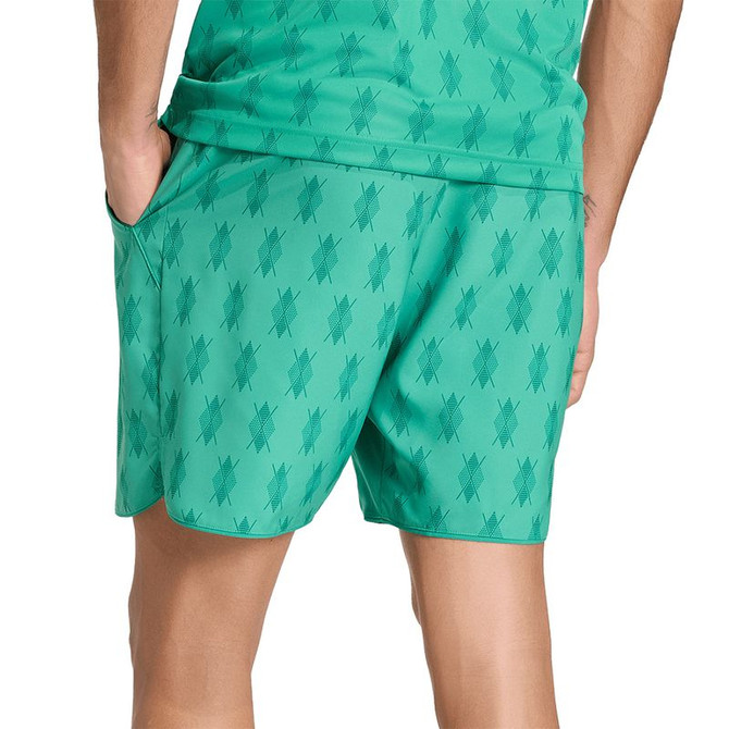adidas Club Graphic 7 inch Short - Semi Court Green/Collegiate Green