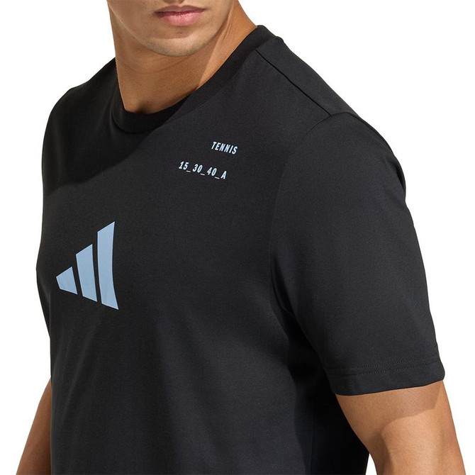 adidas Tennis Graphic Tee Shirt - Black