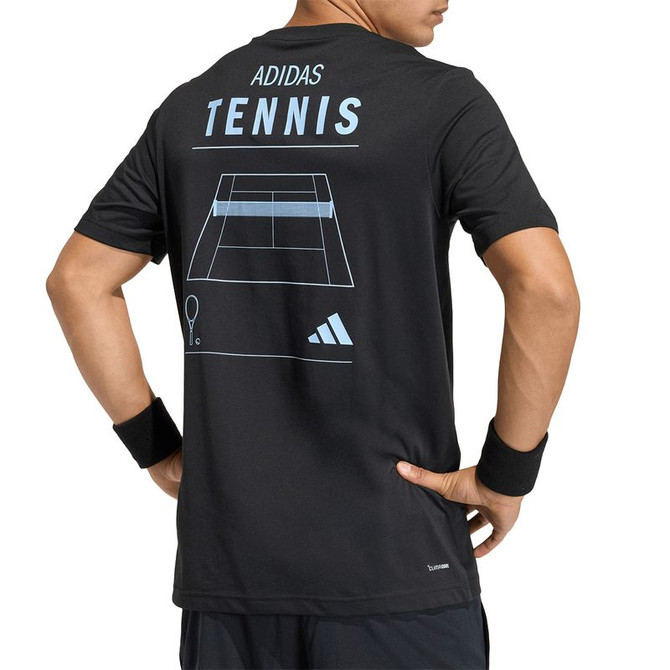 adidas Tennis Graphic Tee Shirt - Black