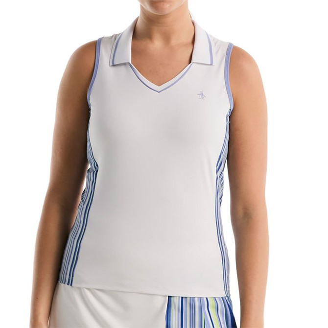 Penguin Racer Polo Tank Top - Bright White
