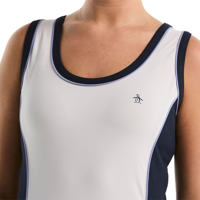 Penguin Square Neck Tank Top - Bright White