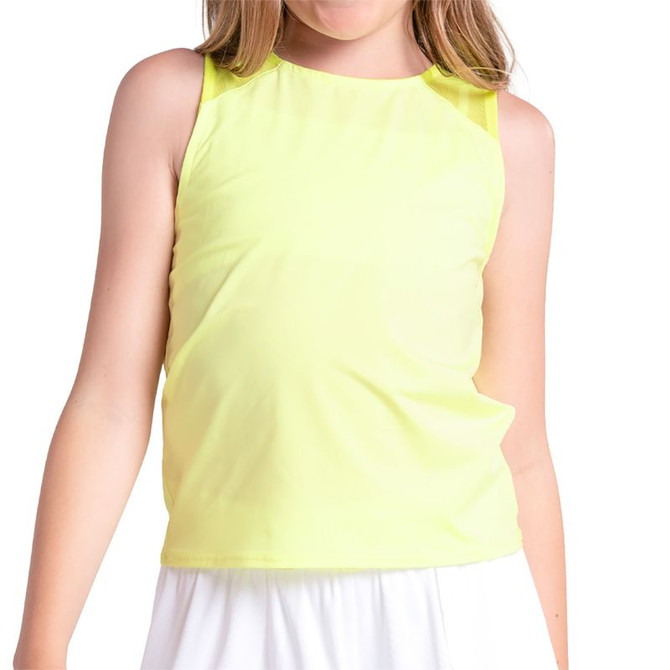 Lucky in Love Lavish Lane Girls Tie Break Tank Top - Lemon Frost