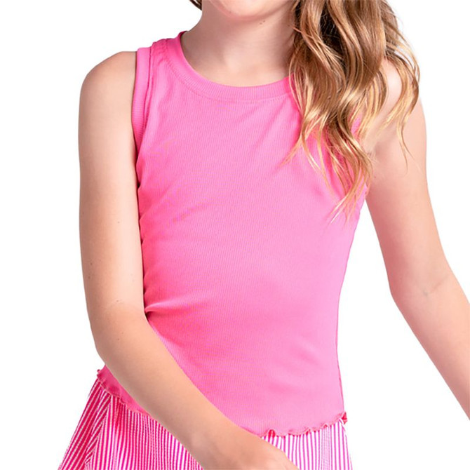 Lucky in Love Glow Set Girls Flutterline Tank Top - Taffy