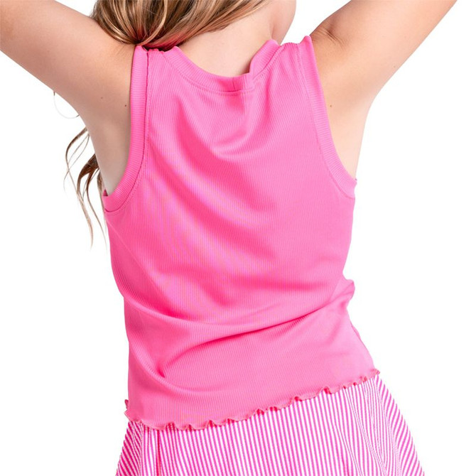 Lucky in Love Glow Set Girls Flutterline Tank Top - Taffy