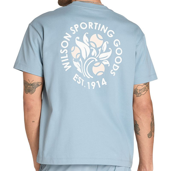 Wilson Classic Cotton Graphic Tee Shirt - Blue Fog