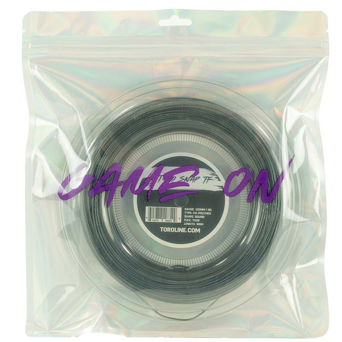 Toroline O-Toro Snap Tour Flex 16L (1.25mm) Black Tennis String Mini Reel (330 ft.)