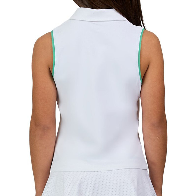 Sofibella Alpine Whites Girls Sleeveless Polo - White