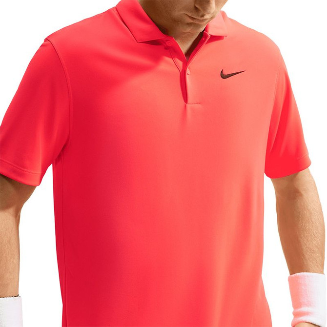 Nike Court Dri FIT Solid Polo - Bright Crimson/Black