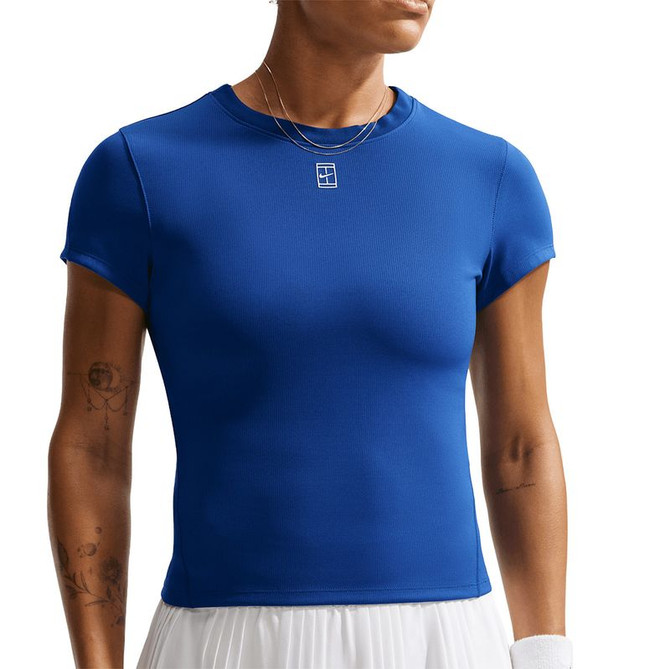 Nike Court Advantage Short Sleeve Top - Old Royal/White