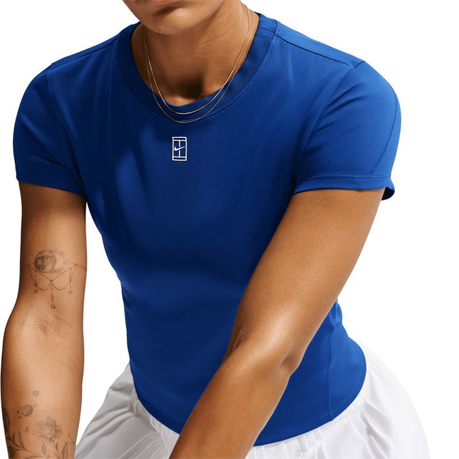 Nike Court Advantage Short Sleeve Top - Old Royal/White