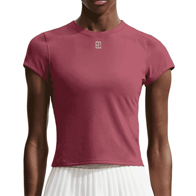 Nike Court Advantage Short Sleeve Top - Pink Smoke/White