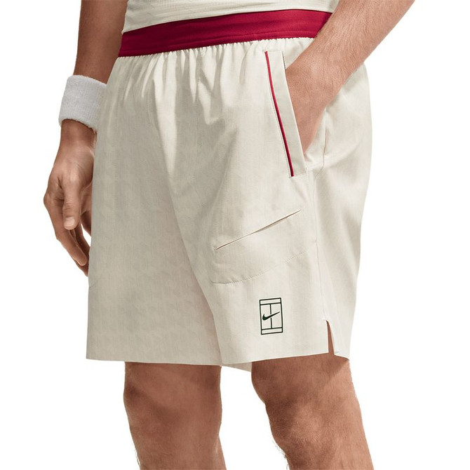 Nike Court 6 inch Advantage Printed Short - Light Bone/Tough Red/Black