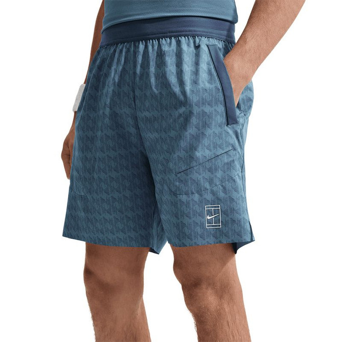 Nike Court 6 inch Advantage Printed Short - New Slate/Armory Navy/White