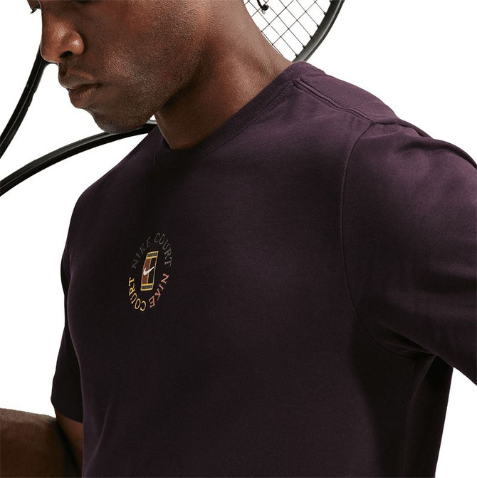 Nike Court Heritage Tee - Burgundy Ash