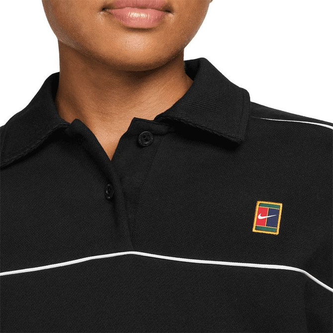 Nike Court Collection Fleece Henley - Black