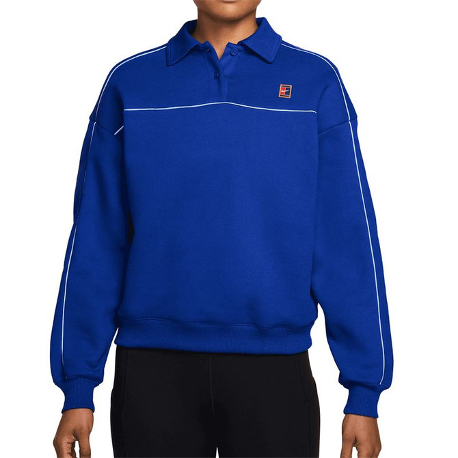 Nike Court Collection Fleece Henley - Old Royal