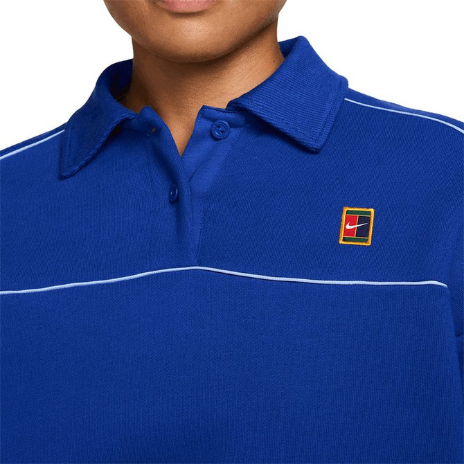 Nike Court Collection Fleece Henley - Old Royal