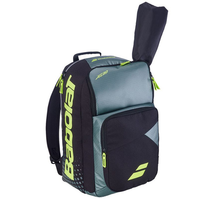 Babolat Pure Aero Backpack Tennis Bag - Grey/Fluorescent Yellow