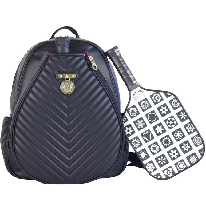 Court Couture Monaco Chevron Tennis Backpack - Onyx